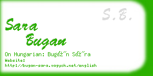 sara bugan business card